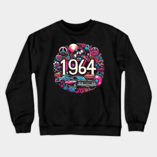 Vibrant 1964 Retro Nostalgic Year Design Crewneck Sweatshirt